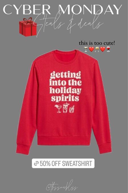 Only $17! Getting into the holiday spirits! ❤️ holiday sweatshirt, casual holiday style / 50% off sitewide 

#LTKCyberWeek #LTKHoliday #LTKsalealert