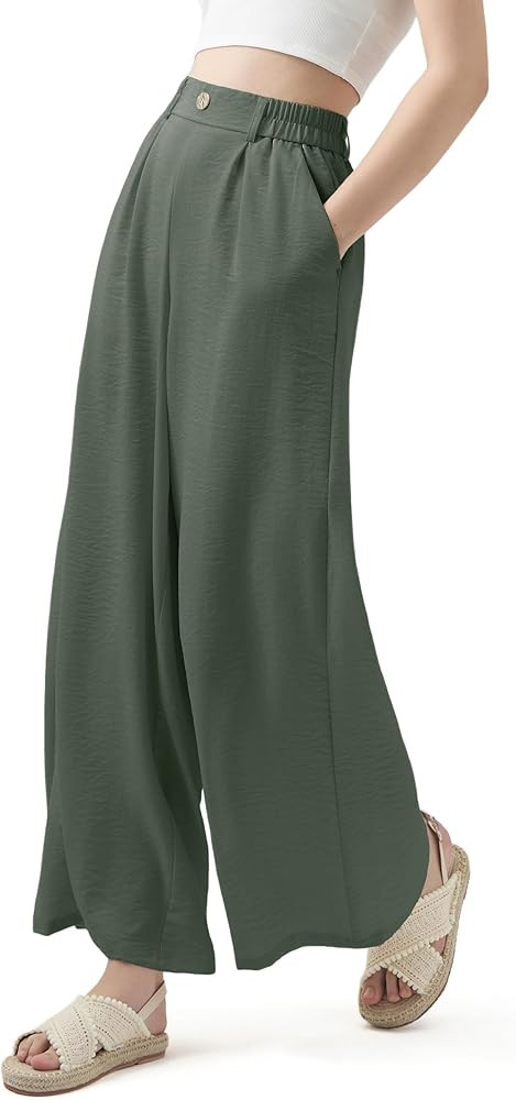 SEVEGO Linen Palazzo Pants Women Tall 29''/31''/33'' Wide Leg Loose Trousers High Waisted Flowy L... | Amazon (US)