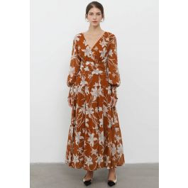 Twilight Lily Crisscross Waist Chiffon Maxi Dress | Chicwish