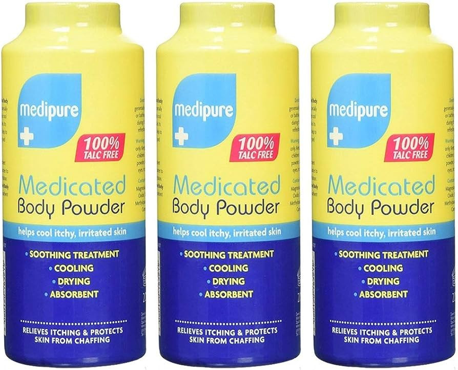 3 x MEDIPURE Medicated Body Powder 100% TALC FREE 200g (600g) | Amazon (UK)