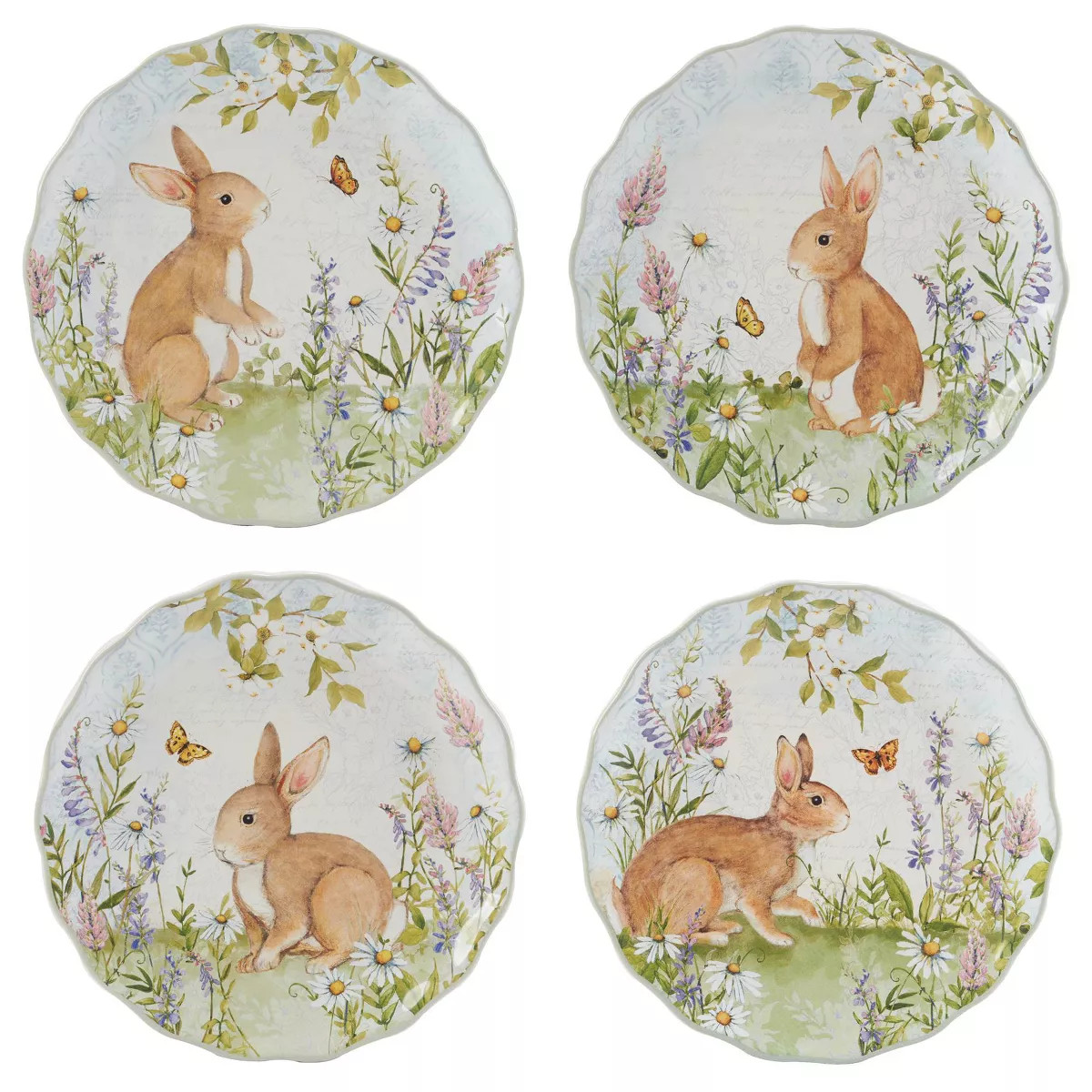 Certified International (Set of 4) 9" Easter Meadow Dessert Plates | Target