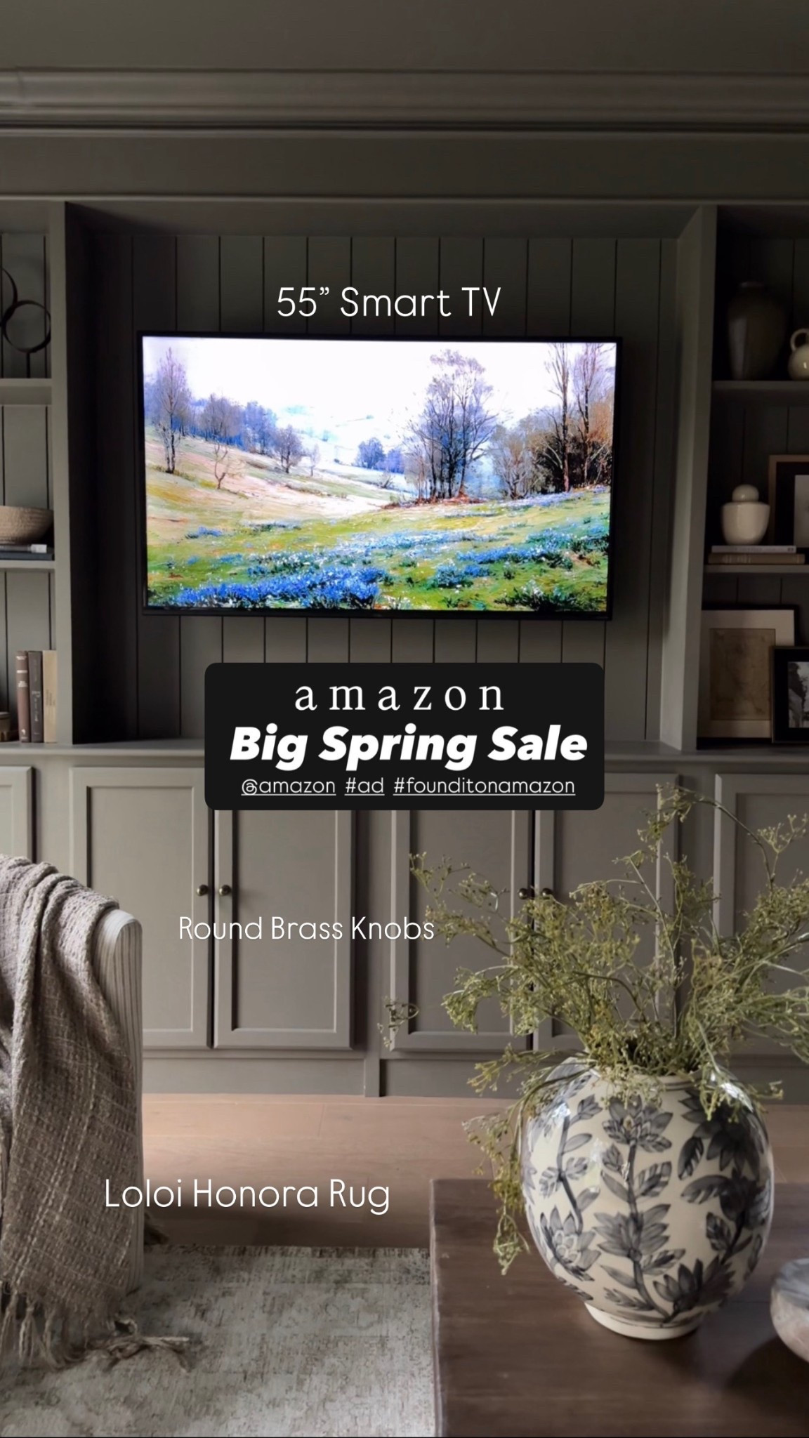 #ad #founditonamazon #amazon @amazon
Smart TV | Loloi honora rug ivory natural | round brass knobs | affordable home decor | amazon finds | amazon must have | budget home decor 

#LTKHome #LTKmomlife #LTKSaleAlert