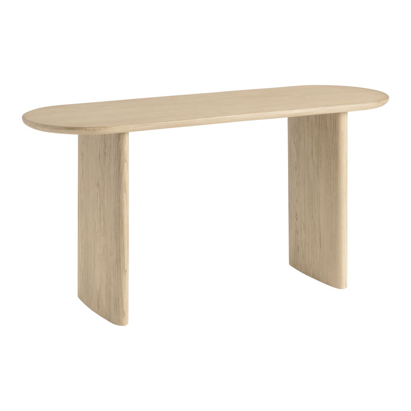 Zeke Oval Brushed Wood Console Table | World Market