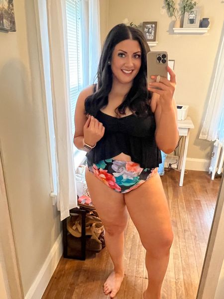 Wearing a 1X in this tankini swimsuit and it fits great! Good support from adjustable straps. Love the high waisted bottoms too. CARINA15 saves you 15% 🤍

#LTKswim #LTKunder50 #LTKcurves