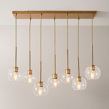 Sculptural Glass 7-Light Globe Chandelier - Clear | West Elm (US)