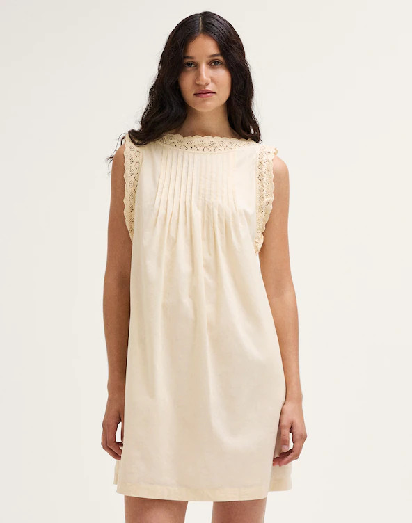 Crochet-Trim Boatneck Mini Dress | Madewell