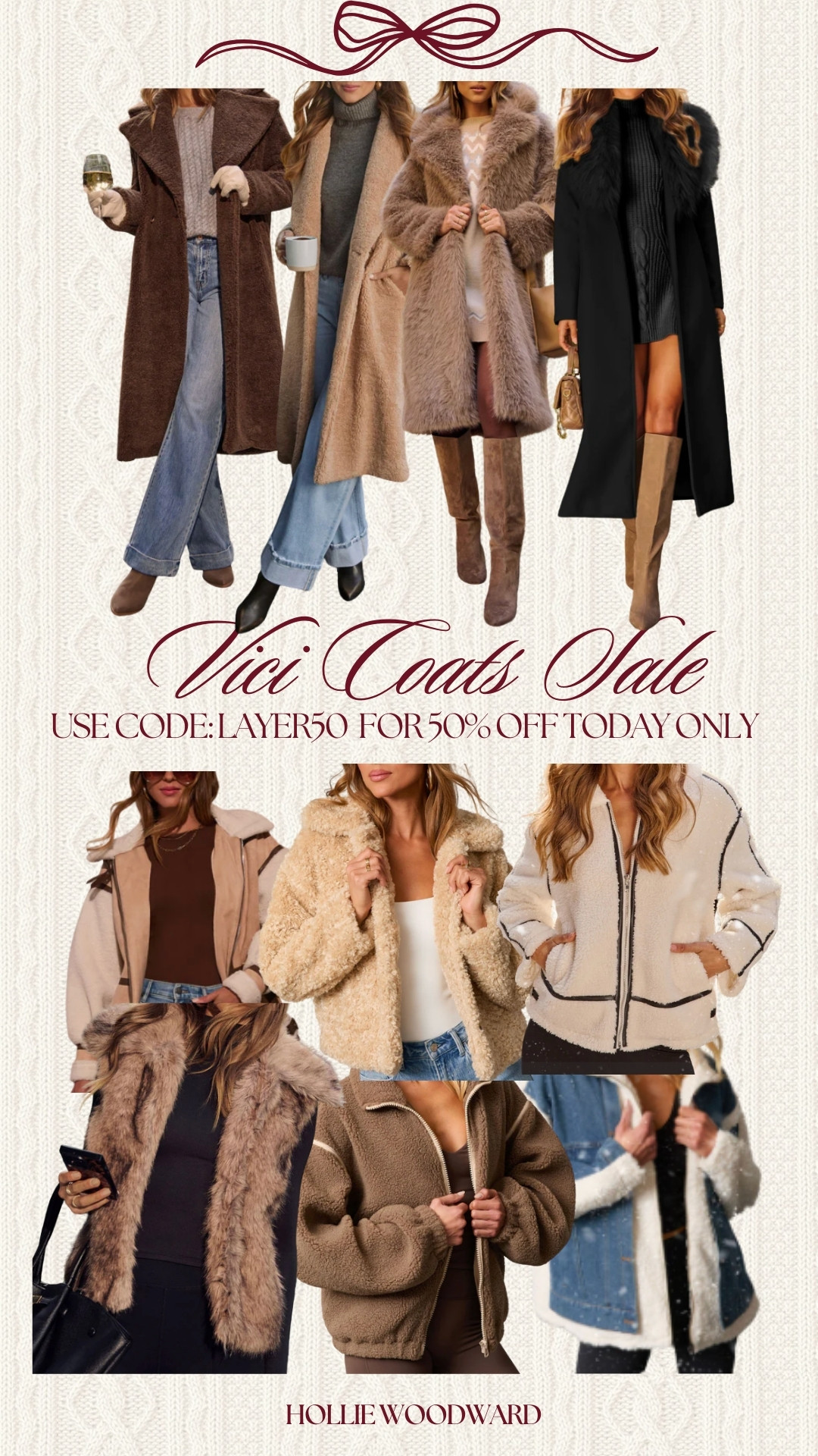 use code LAYER50 for 50% off all vici coats today only!  

 #LTKSeasonal #LTKSaleAlert
