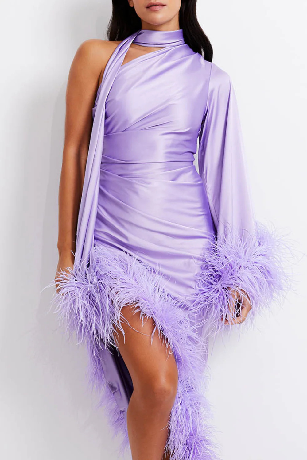 Feather Trim Oscar Dress (FINAL SALE) | PatBO