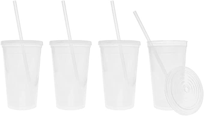 Simply Green Solutions Made in the USA, 16 oz. Double Wall Insulated Plastic Tumblers with Lid an... | Amazon (US)