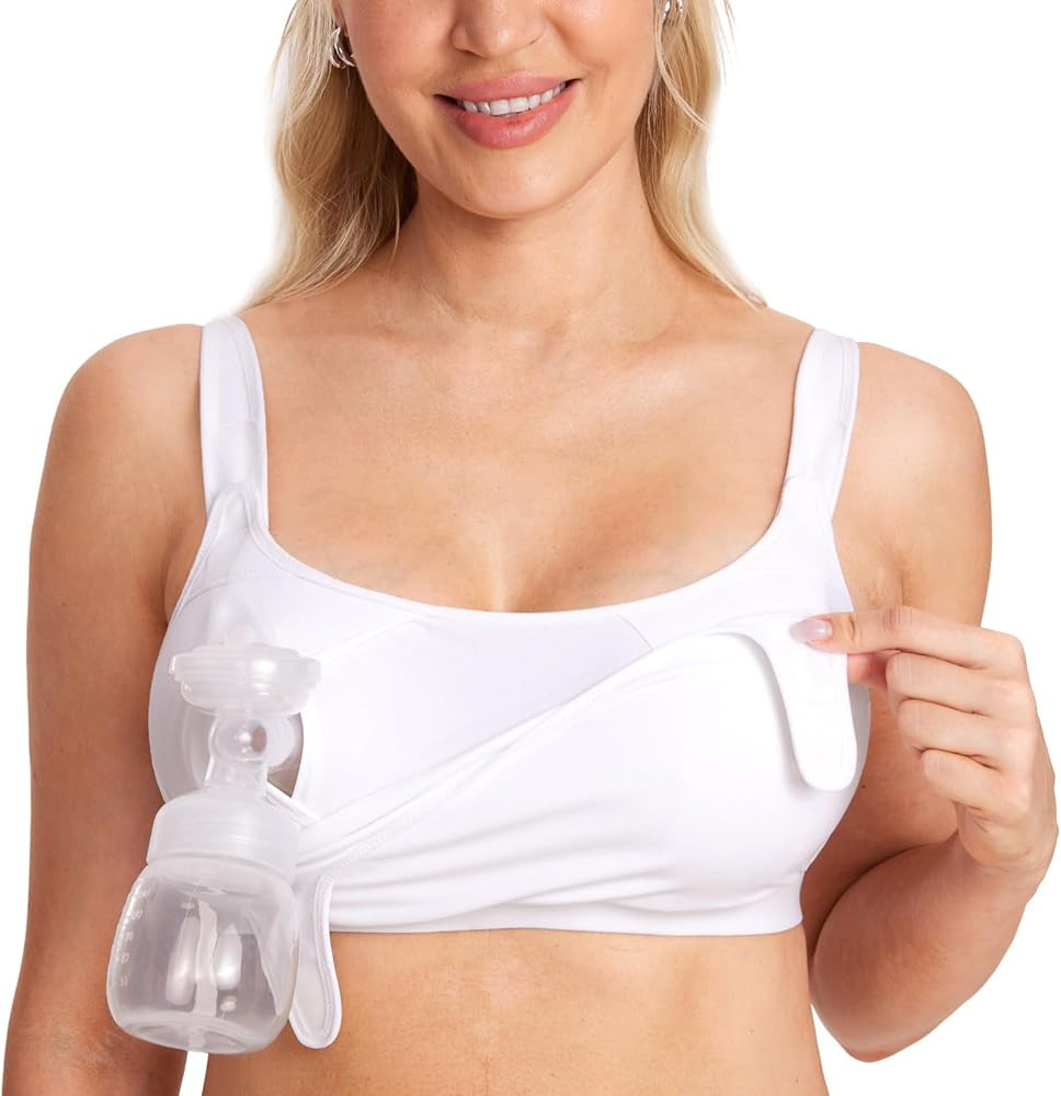 MOMANDA Women's Pumping Bra Hands Free All-in-One Nursing Sports Bras Wireless Maternity Bras for... | Amazon (US)