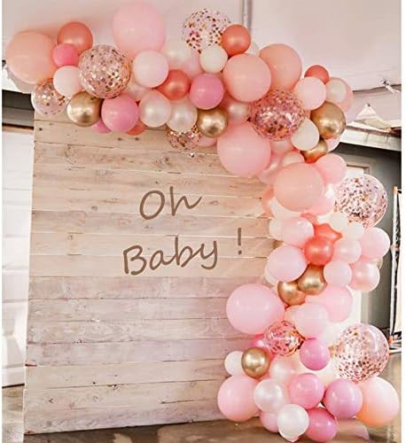 Soonlyn Rose Gold Balloons 140 Pack 12 Inch Gold and Pink Balloons and Pink Confetti Balloons Gar... | Amazon (US)