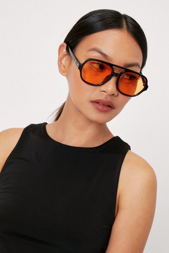 Colored Lense Retro Aviator Sunglasses | Nasty Gal (US)