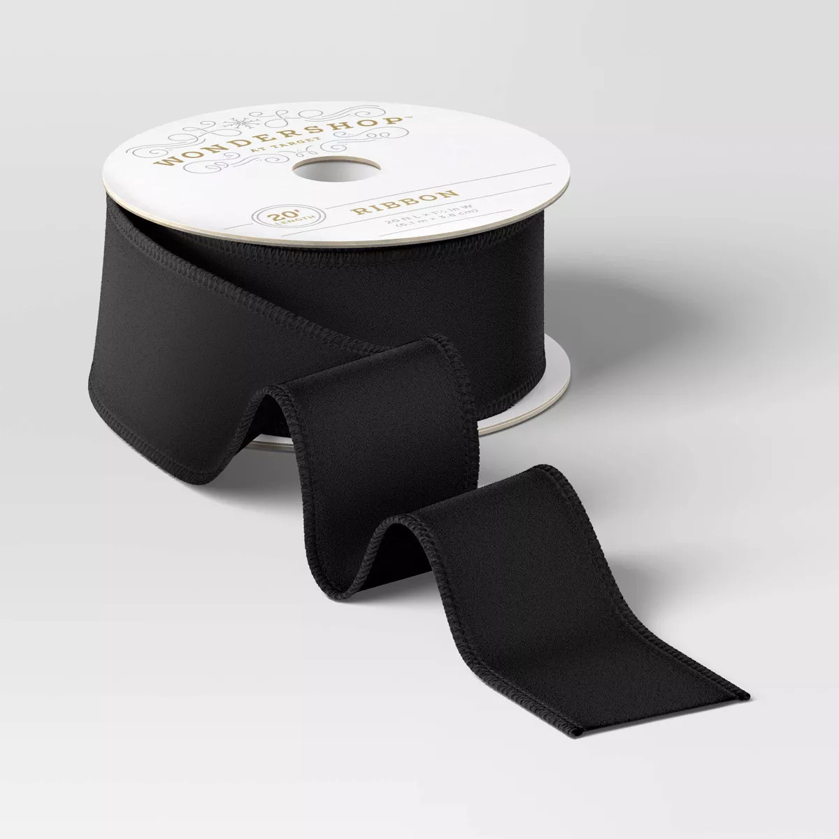 1.5" Velvet Fabric Christmas Ribbon 20' Black - Wondershop™ | Target