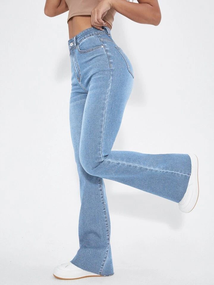 SHEIN EZwear High Waist Flare Leg Jeans | SHEIN