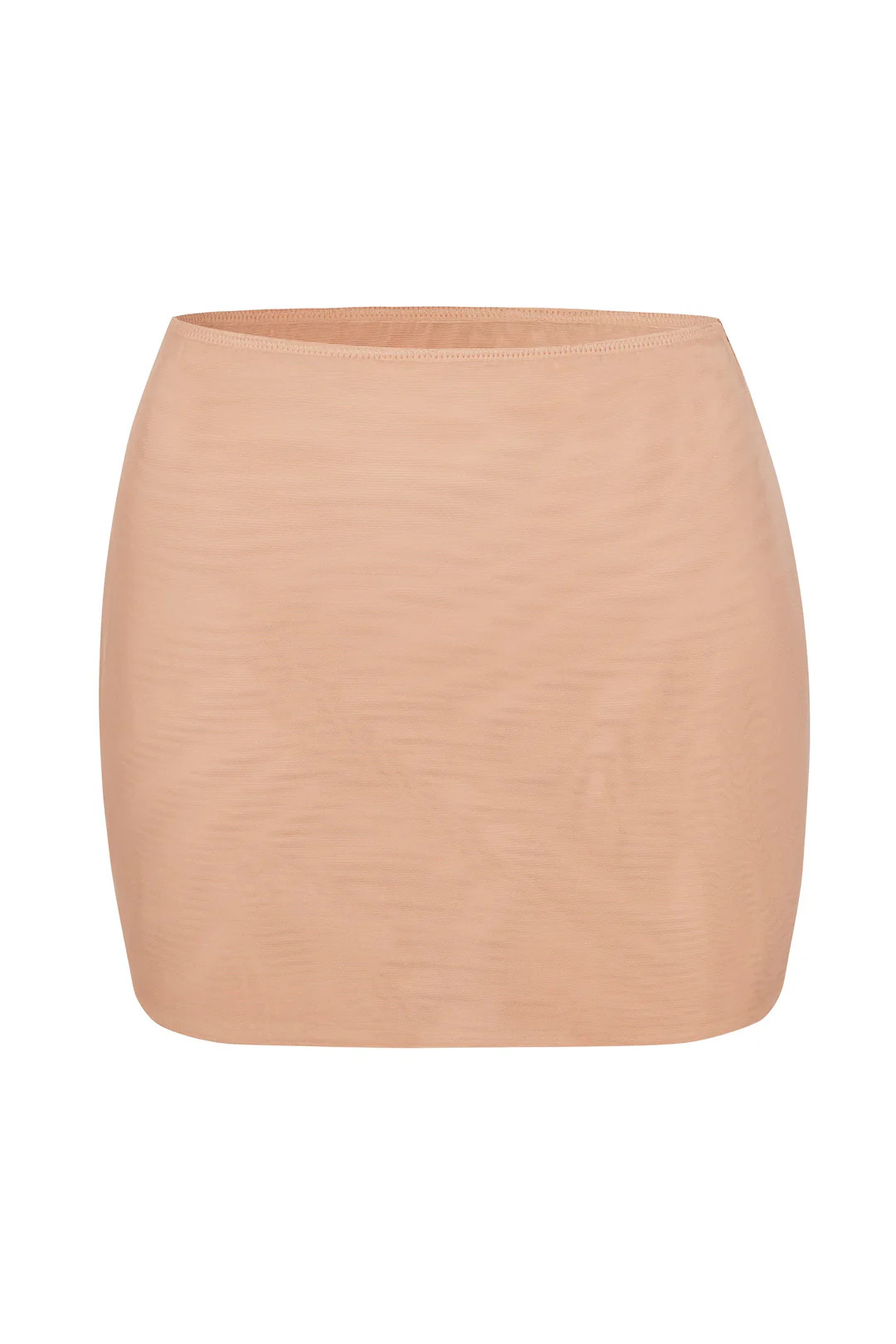 Soft Mesh Low-Rise Micro Mini Slip Skirt in Warm Peach | Oh Polly