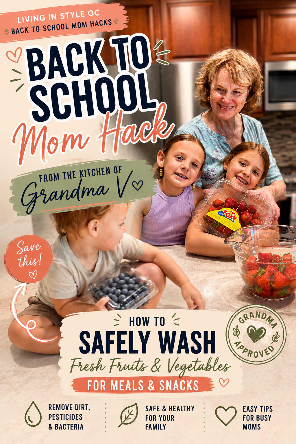 🍓 The best parenting hacks don't always come from Pinterest... sometimes they come from Grandma. ❤️
One of the simplest things Grandma V ever taught me has become a staple in our home—especially during back-to-school season.
It's the homemade fruit & veggie wash she's been using for years to prep lunches, wash after grocery trips, and get fresh fruit and veggies ready for little hands. 🫐🍓🍎
It's simple, inexpensive, and one of those family recipes I think every home should have.
✨ Comment "GRANDMA" below and I'll send you:
🍓 Grandma V's homemade fruit & veggie wash recipe
🛒 A list of the products and kitchen essentials we use to make snack prep quick and easy!
I hope your family loves this little kitchen hack as much as ours does. ❤️
Save this post for later and share it with another busy mom! 

 #LTKdayinmylife #LTKmomlife #LTKfoodie