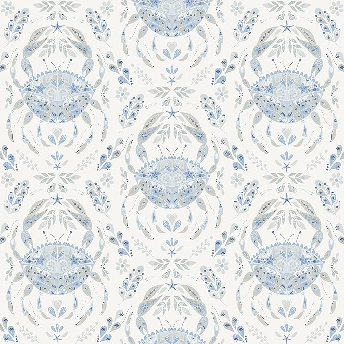 NuWallpaper Blue Shellby Peel & Stick Wallpaper | Amazon (US)