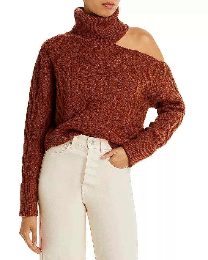 Cable Knit Cold Shoulder Sweater | Bloomingdale's (US)