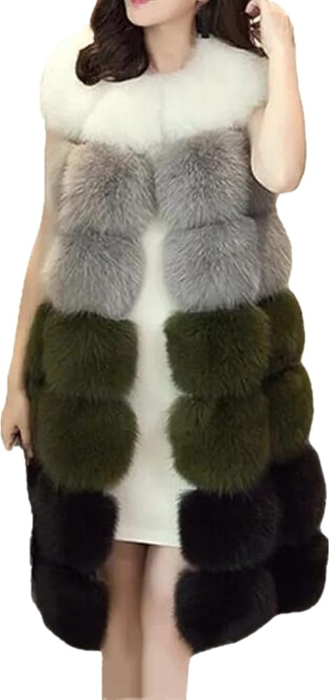 Lisa Colly Winter Waistcoat Women's Faux Fur Vest Warm Sleeveless Jacket Coat Outerwear | Amazon (US)