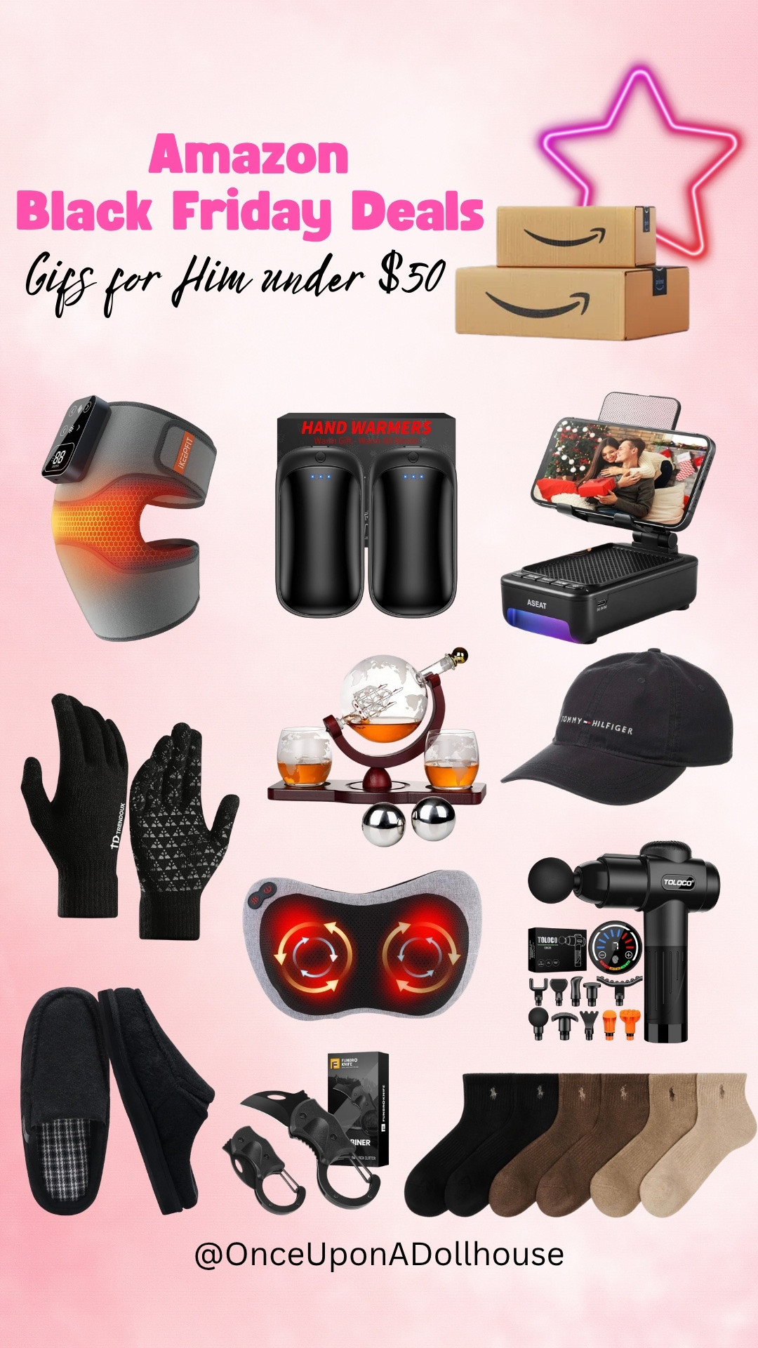 Amazon Black Friday Deals - Gifts for Him under $50! 

Hat, hand warmers, neck massager, gloves, cell phone stand, slippers, socks

#LTKSaleAlert #LTKMens #LTKCyberWeek