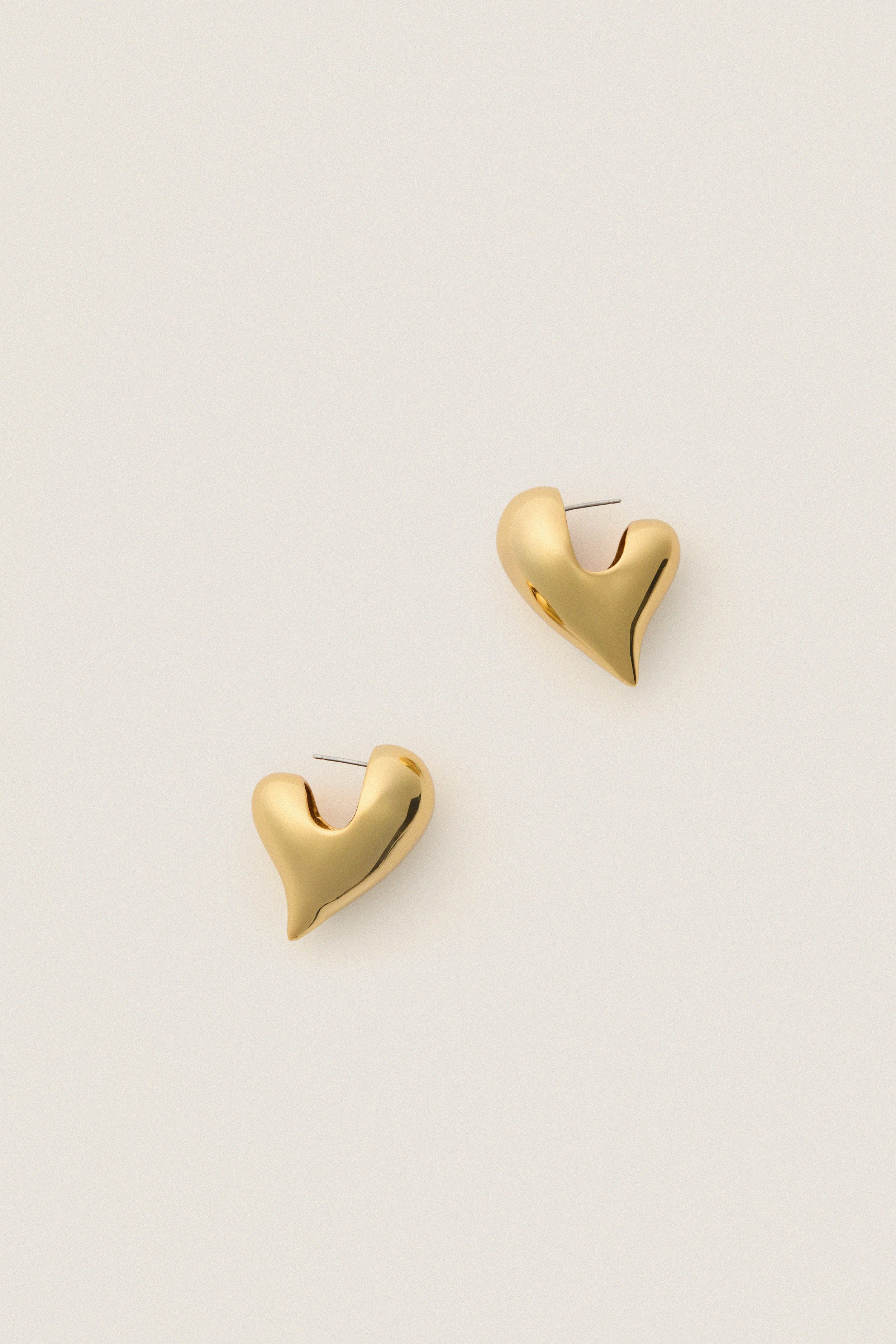 High Polish Gold Art Heart Earrings | Tuckernuck (US)
