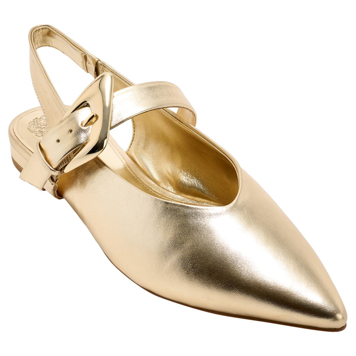 Vince Camuto Amoret Leather/Suede Slingback Flat | HSN