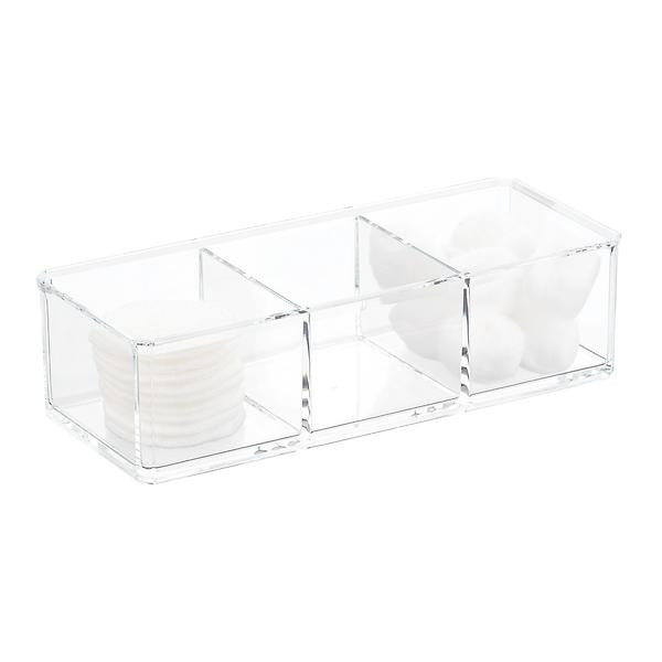 3-Section Acrylic Edge Stacking Bin | The Container Store
