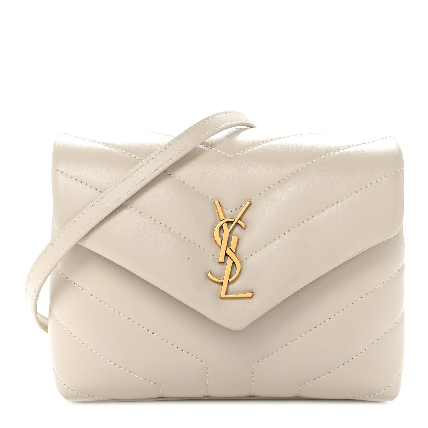Saint Laurent Calfskin Y Quilted Monogram Toy Loulou Crossbody Bag Blanc Vintage 1902441 | FASHIONPHILE (US)
