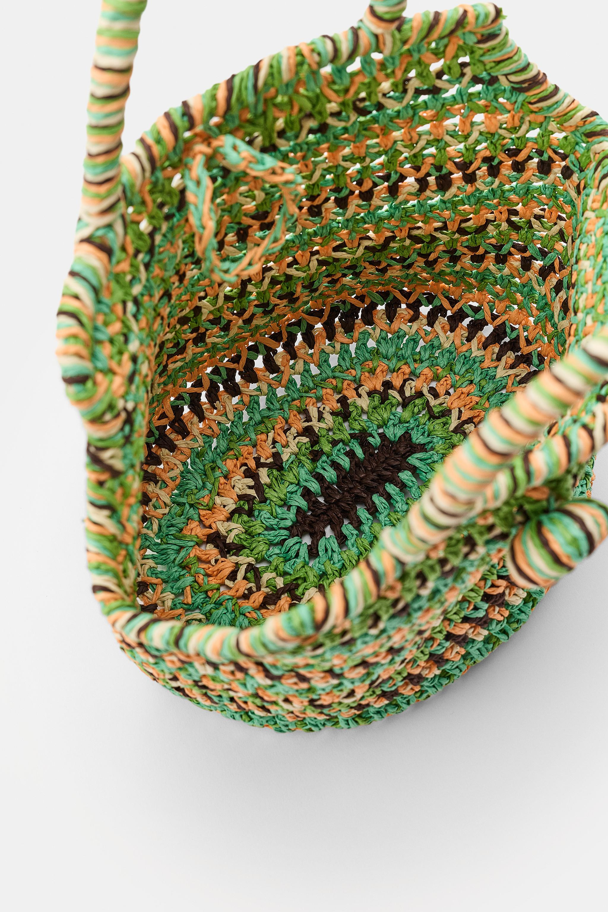 MINI STRIPED WOVEN BASKET BAG | Zara US
