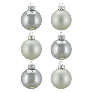 6Ct 2.5"" Shiny & Matte Silver Glass Ball Christmas Ornaments By Northlight | Michaels® | Michaels Stores