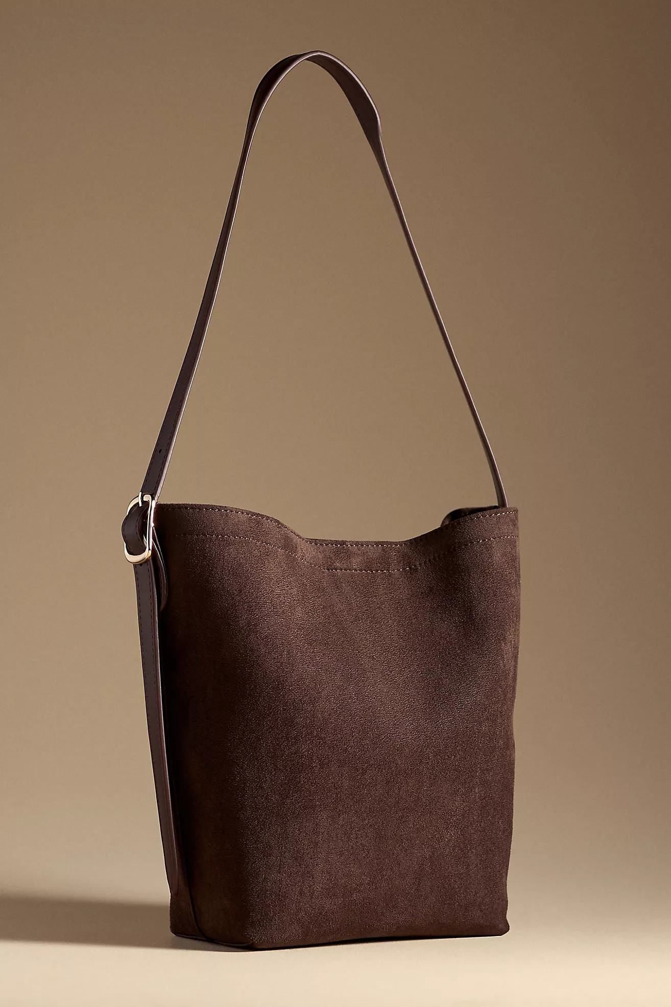 Faux-Suede North South Bucket Bag | Anthropologie (US)