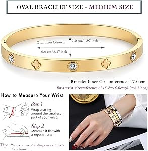 Gold Bracelets for Women Friendship Love Bangle Bracelets Cubic Zirconia Stainless Steel Bracelet... | Amazon (US)