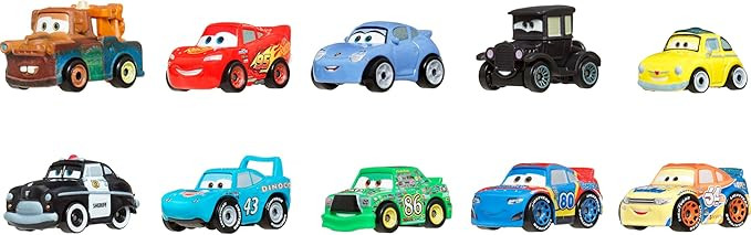 Mattel Disney Pixar Cars Toy Vehicles 10-Pack, Set of 10 Mini Racers of Favorite Characters from ... | Amazon (US)