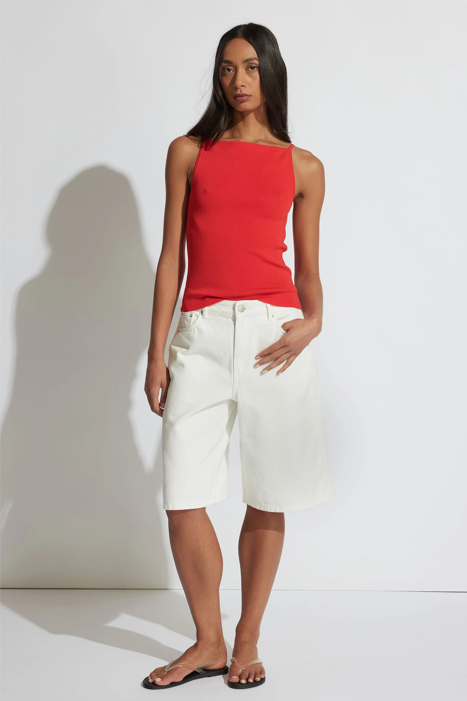 Kelsey Square Neck Tank - Tangerine | DECJUBA