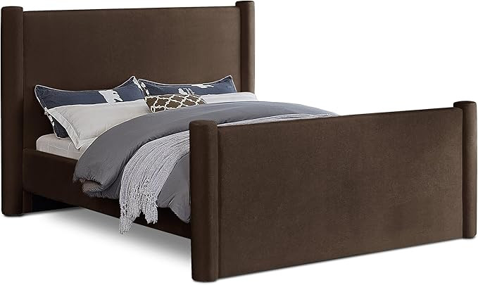 Meridian Furniture B1298Brown-K Elias Collection Modern | Contemporary King Bed with Soft Brown V... | Amazon (US)