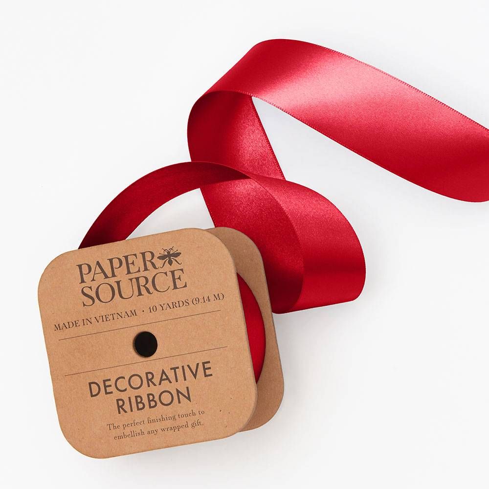 Red Satin Wide Ribbon | Paper Source | Paper Source