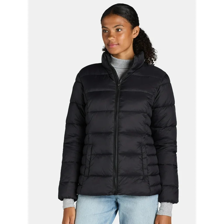 Time and Tru Women's and Women's Plus Puffer Jacket, Sizes XS-3X - Walmart.com | Walmart (US)