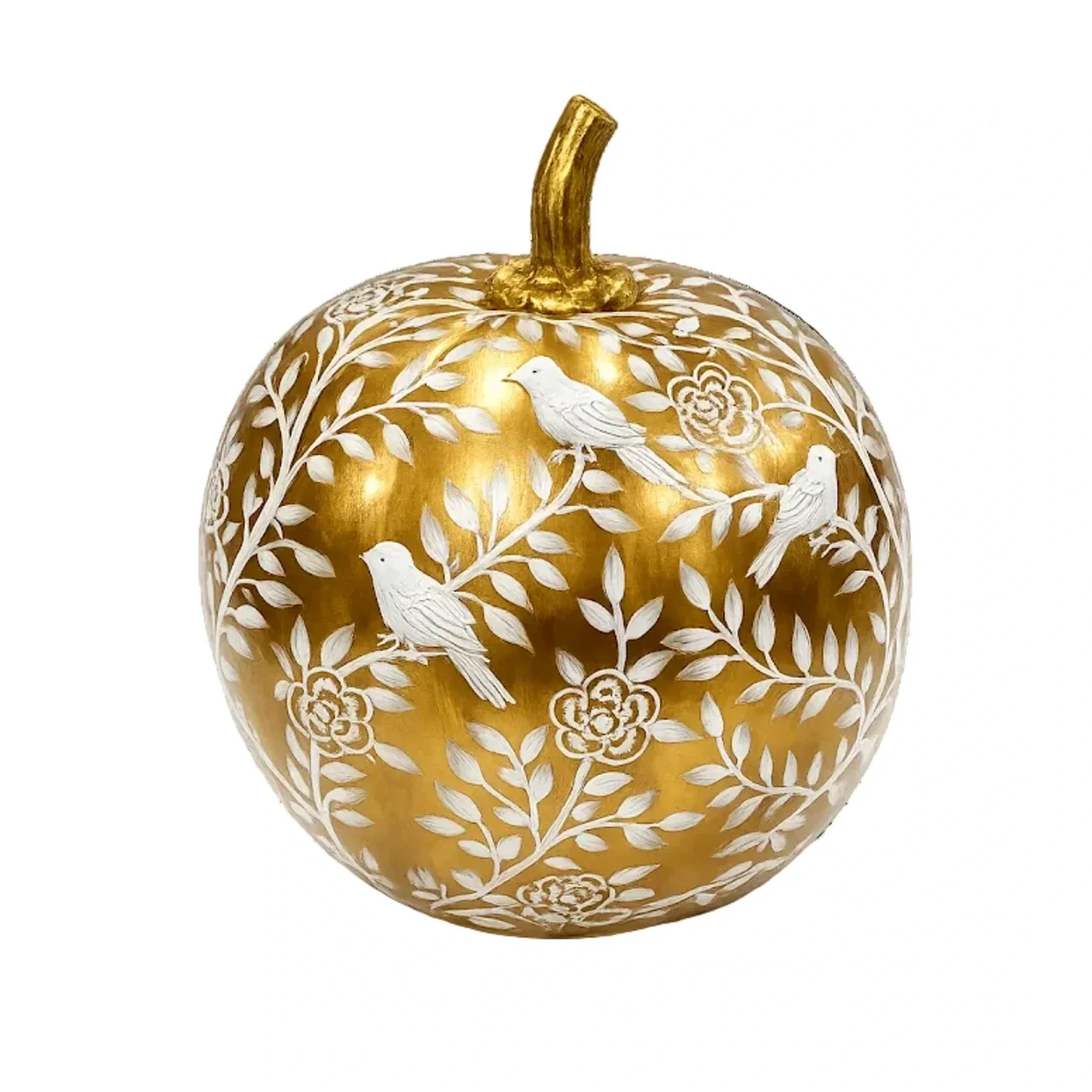 Gold Bird & Vine Silhouette Pumpkin | Gorgeous Living