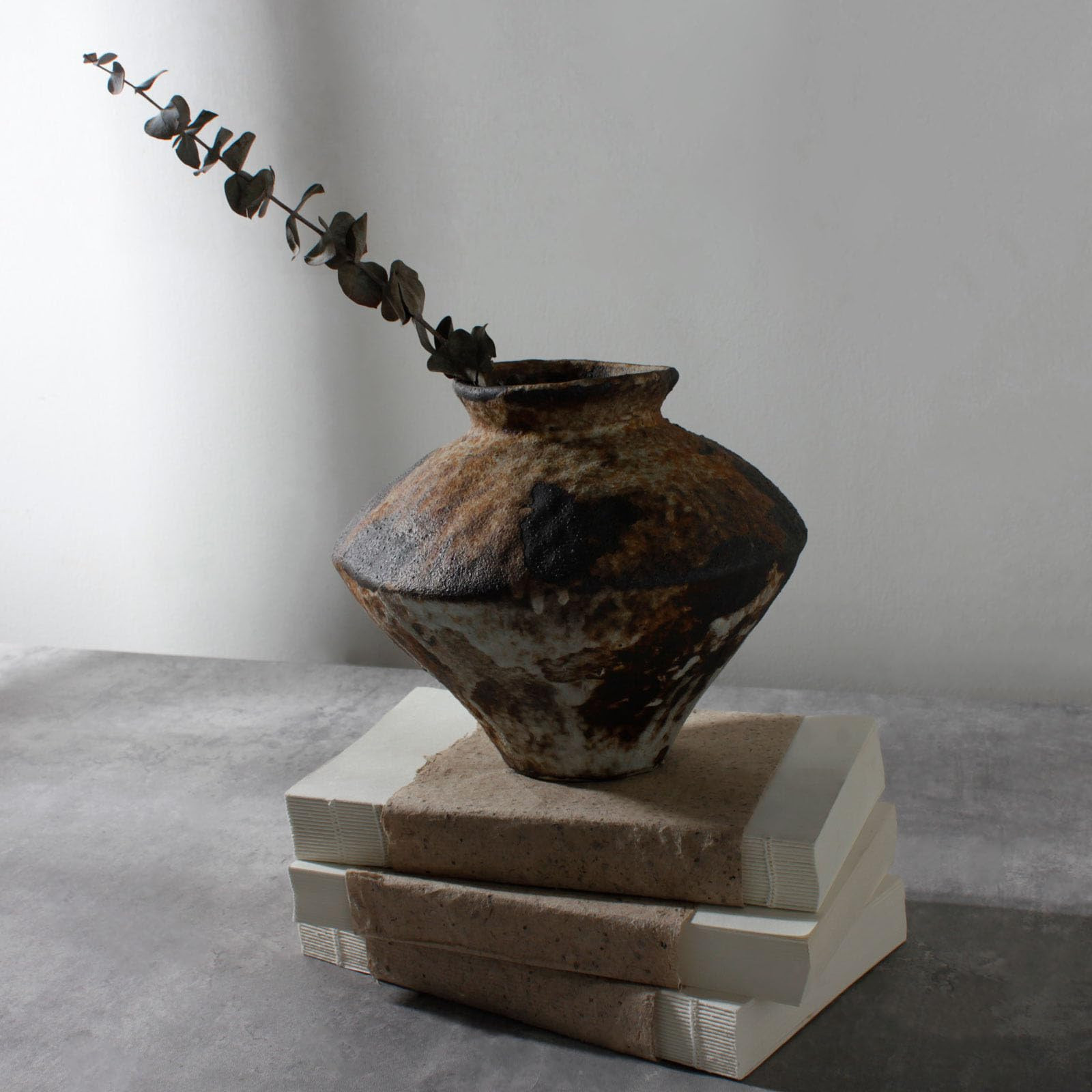 Rusty Ceramic Vase, Wabi Sabi Decorative Pottery Flower Vase for Centerpieces, Table, Living Room... | Amazon (US)