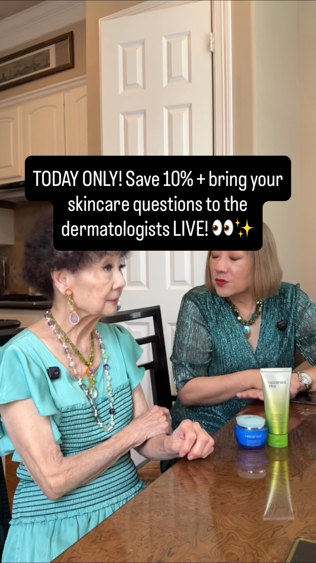 We’re going LIVE TODAY with Dr. Andrea Austin and Dr. Chris Weddington of Bay Area Cosmetic Dermatology at 3:00PM Pacific!

To celebrate, save 10% OFF the Bay Area Cosmetic Dermatology Faves Bundle + the Restorsea line with code BAYDERMS.

The Faves Bundle features two Restorsea products that also happen to be two of my mom Joanne’s must-haves: Restoring Night Cream + PRO Intensive Hand Treatment 10X.

Offer ends TONIGHT at 11:59 PM Eastern. Excludes other Bundles & Sets and the individual PRO Intensive Hand Treatment 10X.

Bring your skincare questions—we’ll see you LIVE!

#LTKSaleAlert #LTKBeauty #LTKselfcare