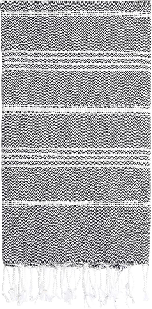 Cacala PES-CEP-ANTRASIT Pestemal Turkish Bath Towel 37x70 Pure Cotton Hard Coal | Amazon (US)