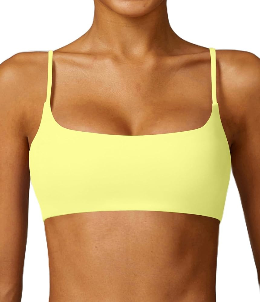 Comper Women's Sports Bra with Thin Straps Stretchy Wirefree Workout Bras Lightweight Workouts Br... | Amazon (US)