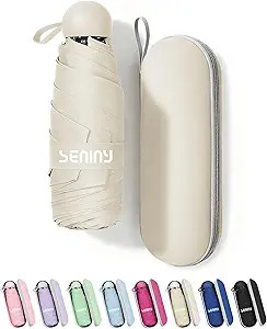 Seniny Mini Portable Travel Umbrella with Case - Compact Umbrellas for Rain & Sun UV Protection f... | Amazon (US)