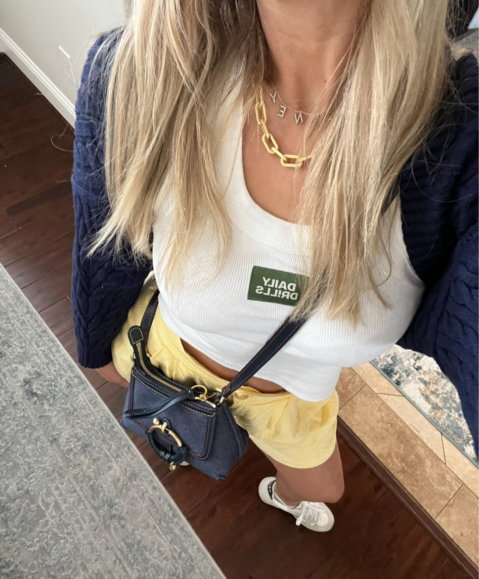 Summer outfit inspo! Pop of yellow outfit inspo! Outfit inspo for running errands! Outfit inspo for everyday look!
Spring and summer outfit inspo! Daily drills has the best tanks! I love stacking jewelry! 

#LTKGiftGuide #LTKSeasonal #LTKstyletip