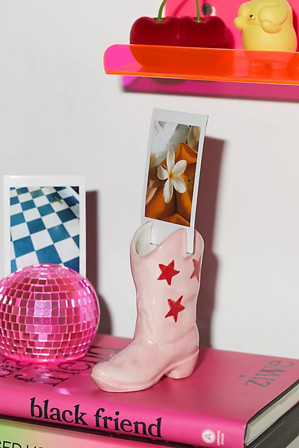 Cowboy Boot Photo Stand in Pink at Urban Outfitters | Urban Outfitters (US and RoW)