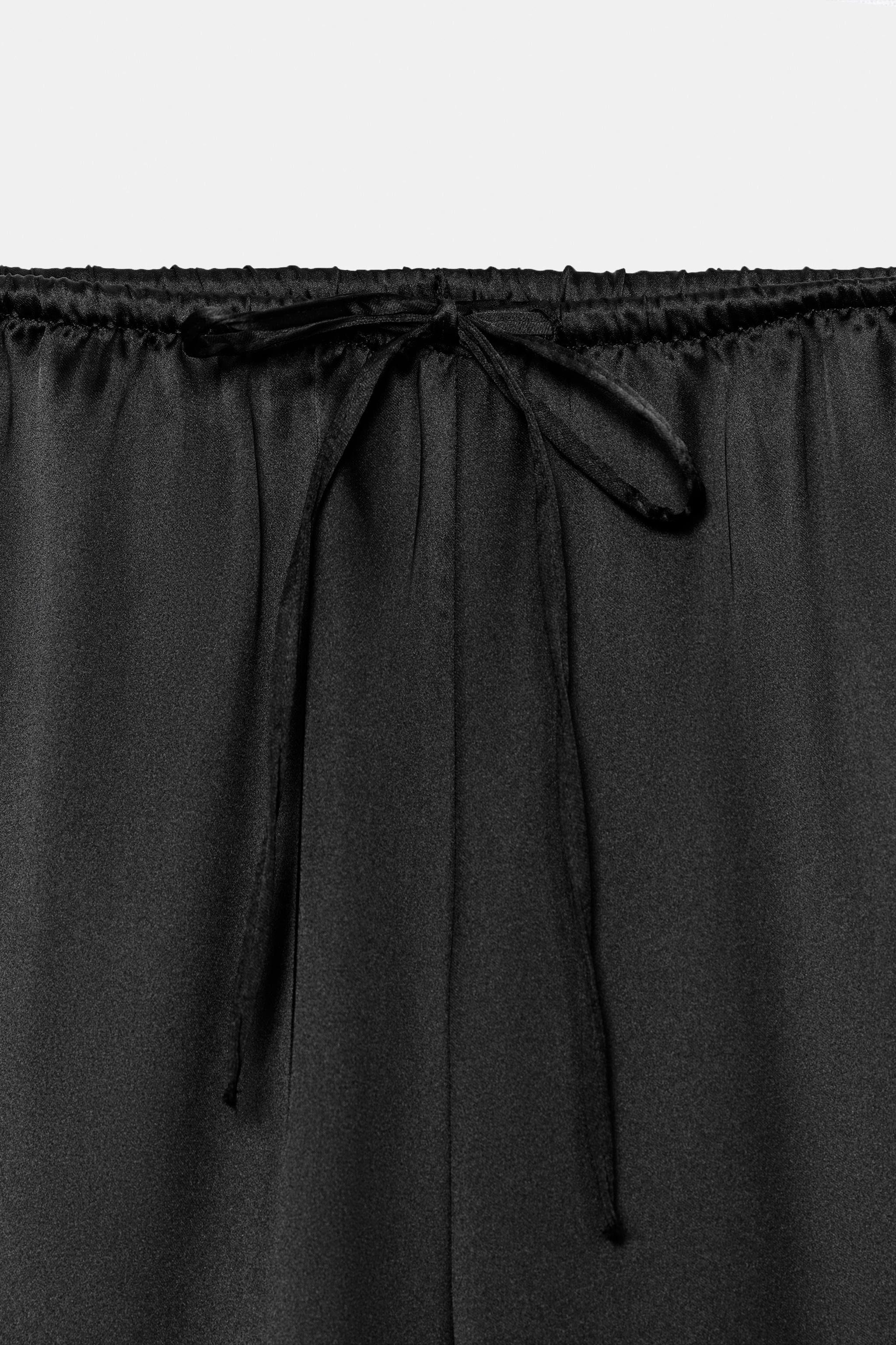 SATIN EFFECT DRAWSTRING PANTS | Zara US