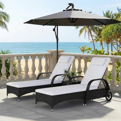 3 pcs Outdoor Chaise Lounge Chair Set | Wayfair North America