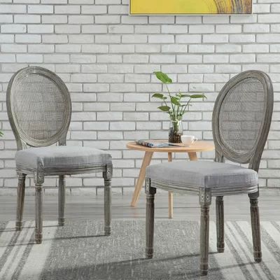 Macclesfield Upholstered Side Chair One Allium WayÂ® Upholstery Color: Gray | Wayfair North America