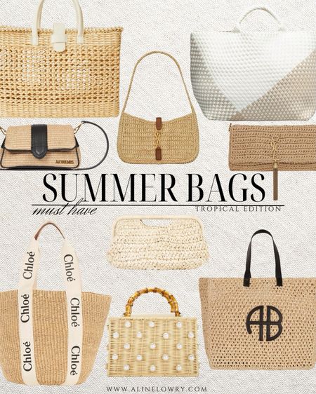 Must Have Summer Bags. 
Beach bags 
Straw bags 
Designer bags 


#LTKSeasonal #LTKItBag #LTKStyleTip