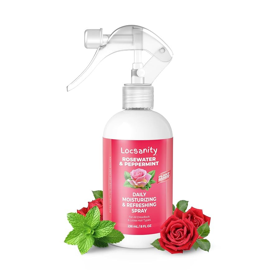 Locsanity Daily Moisturizing Refreshing Spray for Locs, Dreadlocks - Rose Water and Peppermint Ha... | Amazon (US)
